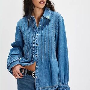 Free People NWT Robin Pintuck Denim - S